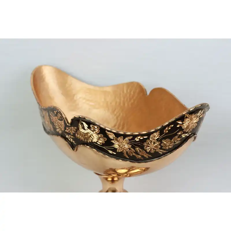 شکلات خوری مسی مدل کشکول الماس تراش کد b102