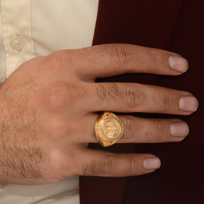 انگشتر طلا 18 عیار مردانه طلای مستجابی مدل عقاب کد 61