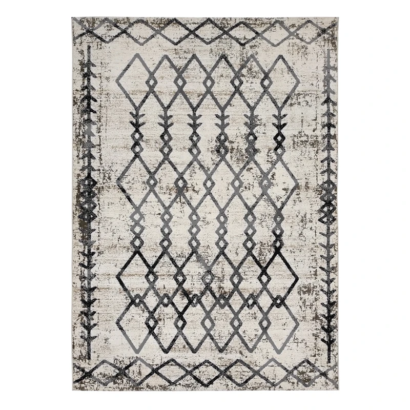 فرش ماشینی 420 شانه فرش آرمانی زمینه کرم حاشیه کرم مدل p80