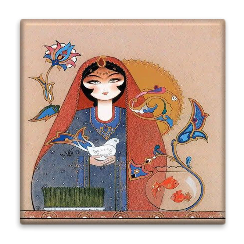 زیر لیوانی  مدل بانوی نوروز کد    4802236_3534