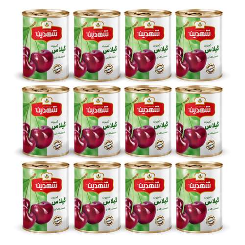 کمپوت گیلاس شهدین - 370 گرم بسته 12 عددی
