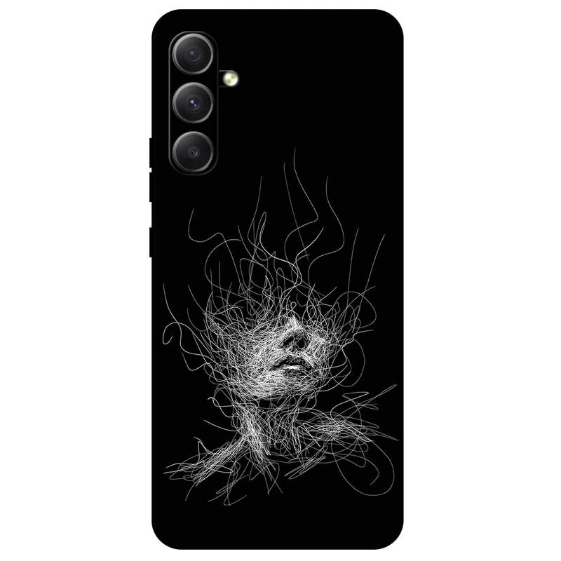 کاور مگافون طرح اسکچ صورت مدل 7423 مناسب برای گوشی موبایل سامسونگ Galaxy A34 5G