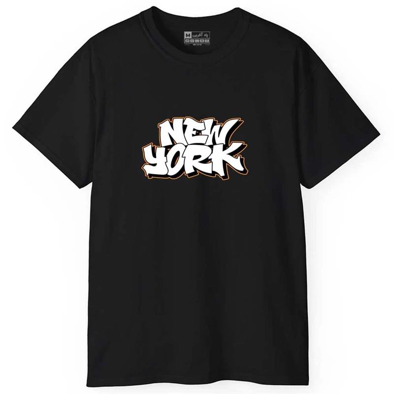 تی شرت آستین کوتاه مردانه پاد آفرین مدل اسپرت متن دار نیویورک کد 0731