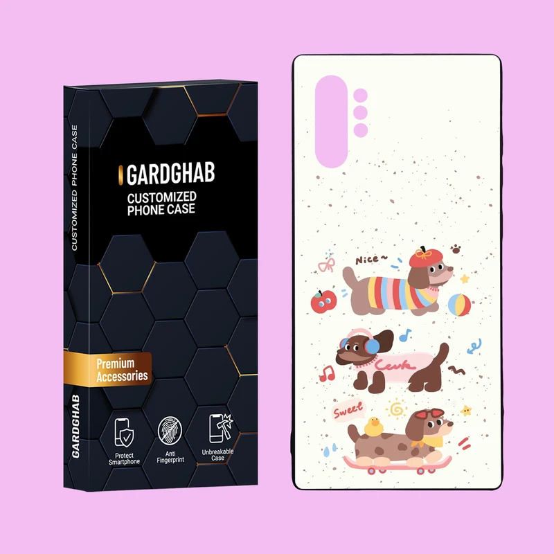 کاور گارد قاب مدل دور ژله ای پشت گلس فانتزی مناسب برای گوشی موبایل سامسونگ Galaxy Note 10 Plus