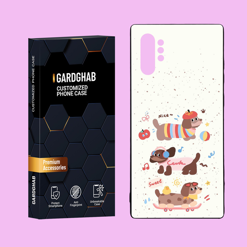 کاور گارد قاب مدل دور ژله ای پشت گلس فانتزی مناسب برای گوشی موبایل سامسونگ Galaxy Note 10 Plus