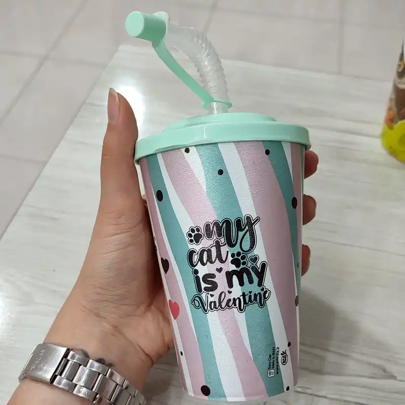 لیوان کودک مدل گربه کلاه دار کد 0147