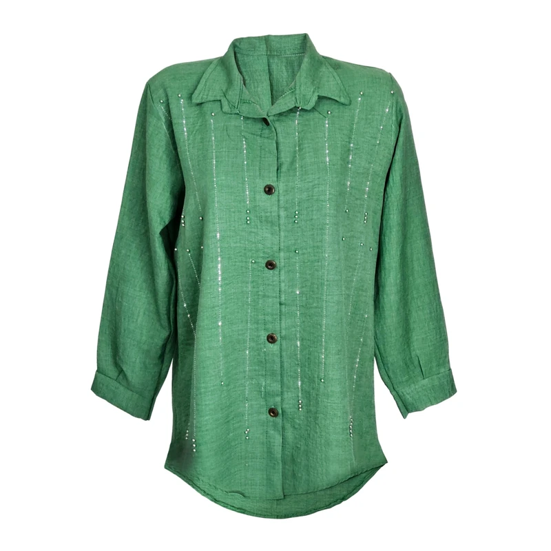 مانتو شومیزی زنانه مدل نگین دار 858