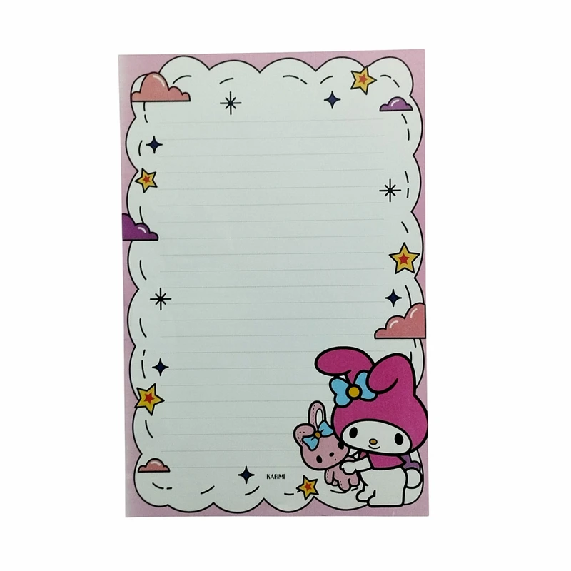 کاغذ یادداشت A4 مدل خط دار حاشیه دار طرح ملودی بسته 25 عددی