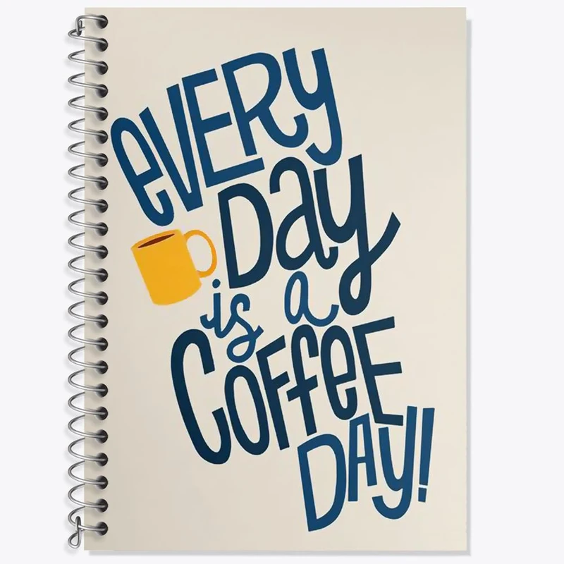 دفتر زبان 50 برگ خندالو مدل دو خط طرح قهوه Coffee کد 21999