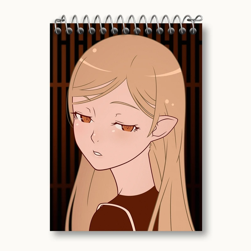 دفتر یادداشت 50 برگ خندالو مدل شینوبو اوشینو انیمه مونوگاتاری کد 16174