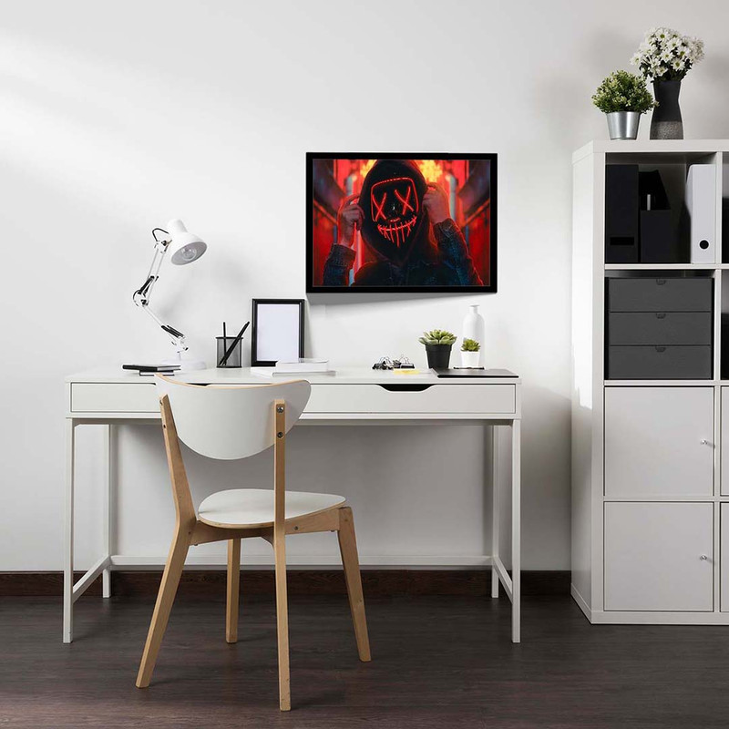 تابلو مدل hoodie guy red neon light کد F-13007