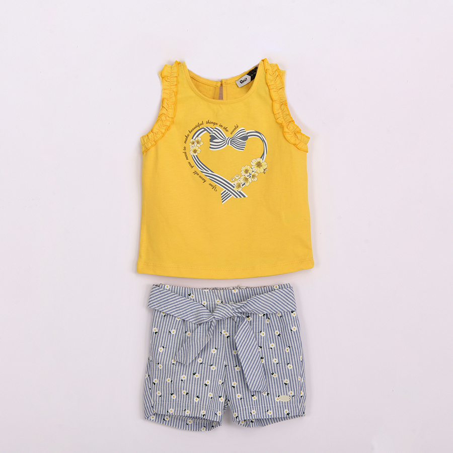 ست تاپ و شلوار نوزادی دخترانه پاپو مدل Leoma