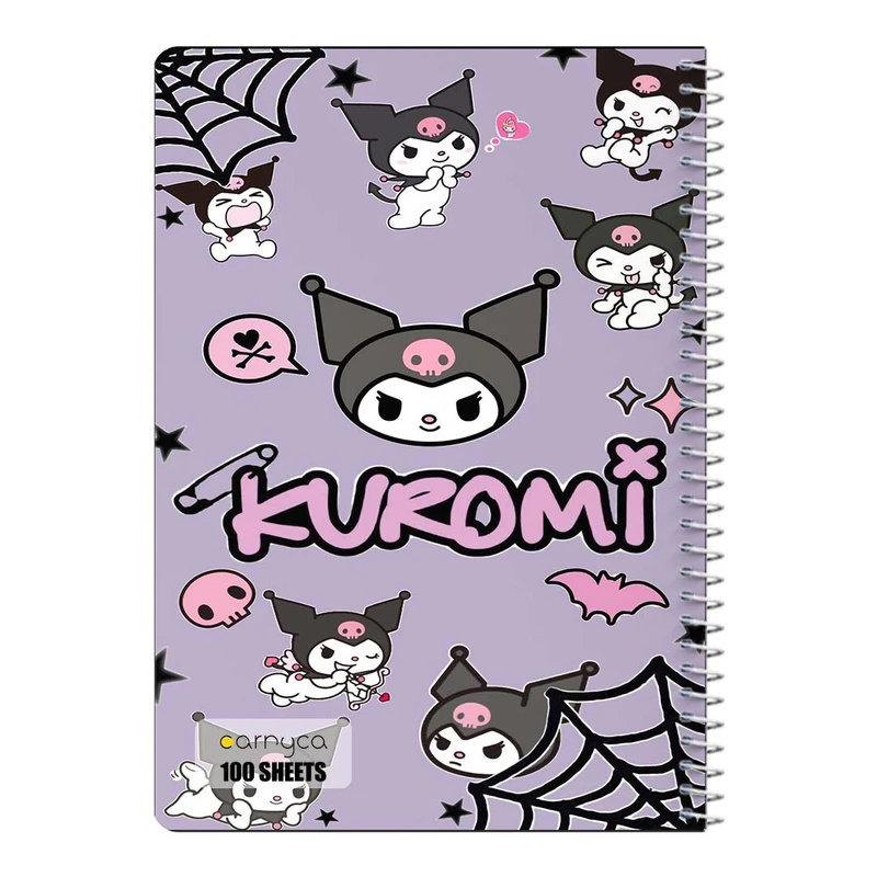 دفتر مشق 100 برگ سیمی کارنیکا طرح مای ملودی و کورومی My Melody & Kuromi کد 22165