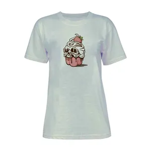 تی شرت آستین کوتاه زنانه مدل کاپ کیک کد L192 رنگ طوسی