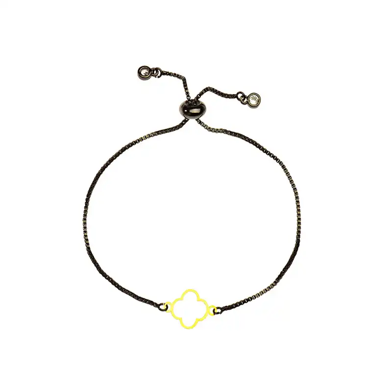 دستبند طلا 18 عیار زنانه کرابو طرح گل مدل Kr1173