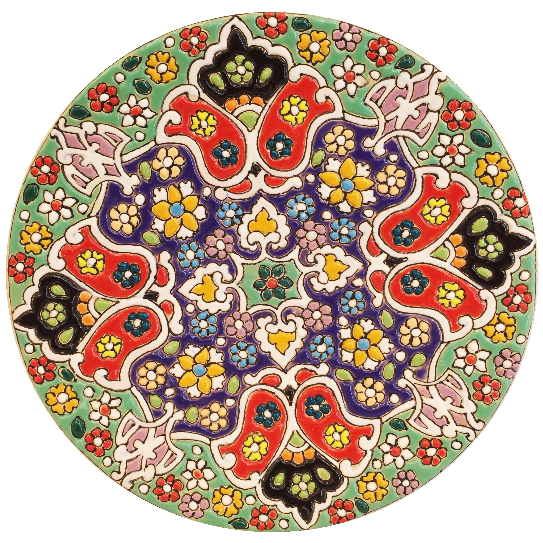 بشقاب میناکاری سفالی زمانیان کد ZMN15047