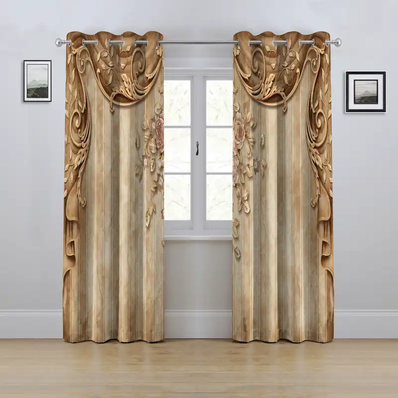 پرده مدل پانچی طرح پرده و پتینه سایز 280x145 سانتی متر