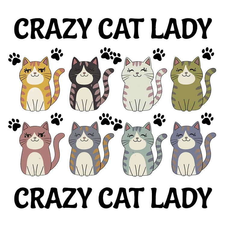 استیکر پارچه و لباس پاد آفرین مدل گربه کیوت فانتزی بامزه کد S2720