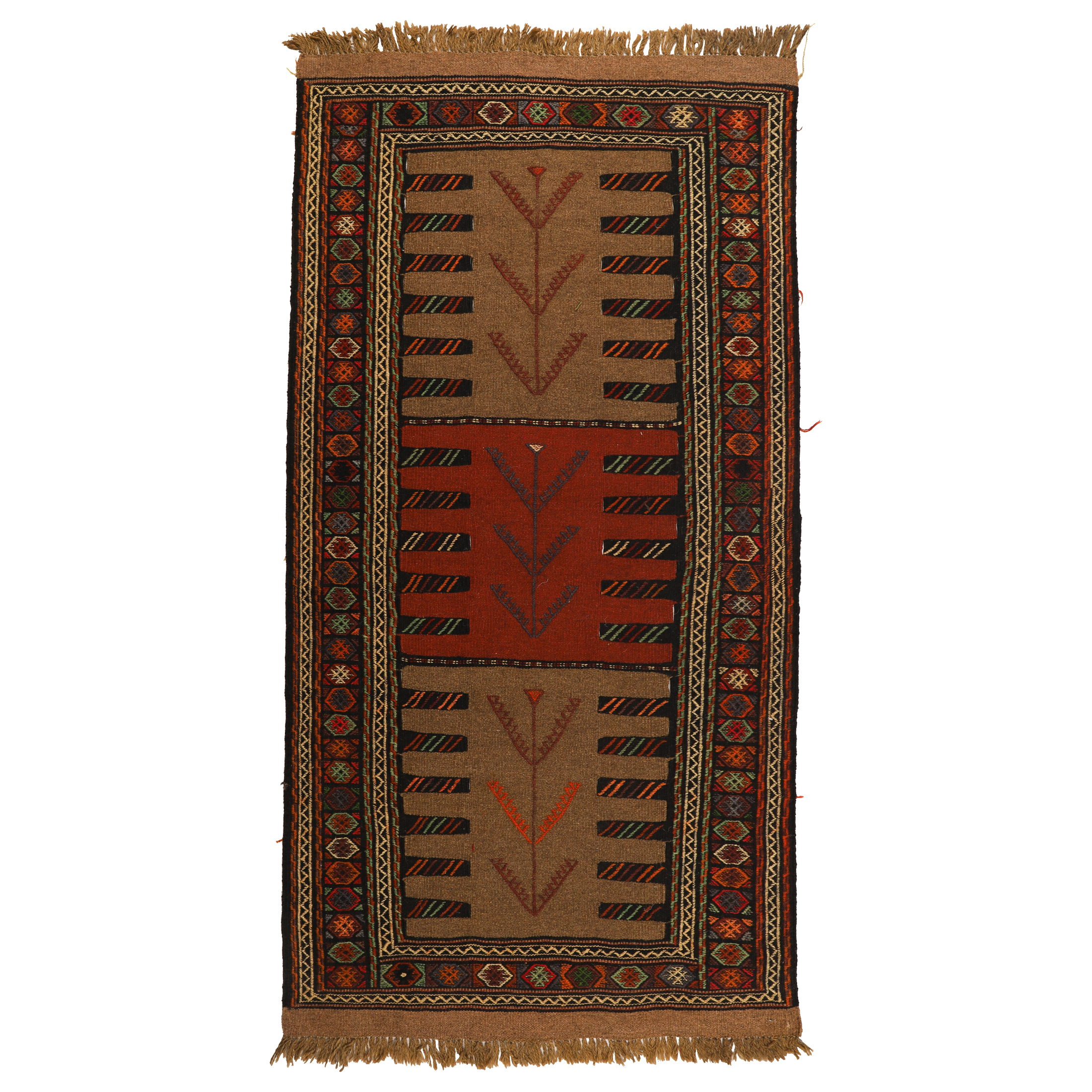 گلیم دستبافت دومتری طرح سفره کردی کد 140437