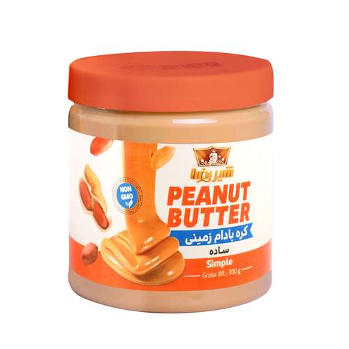 کره بادام زمینی ساده شیررضا - 300 گرم