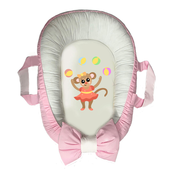 سرویس خواب سه تکه نوزاد مدل گارد محافظ دار طرح فانتزی مانکی کد 057