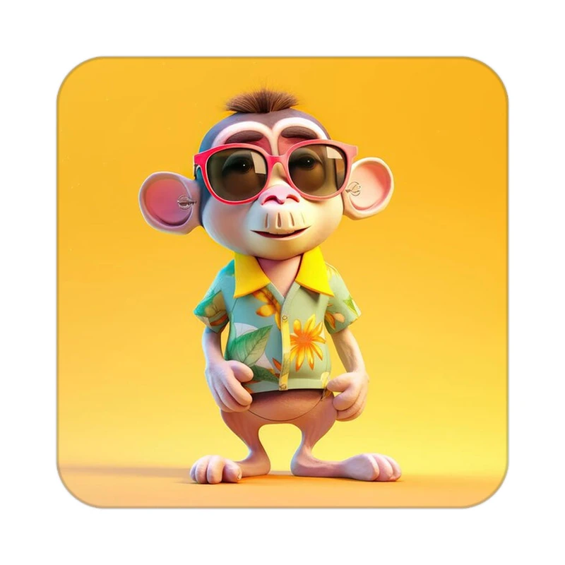 زیر لیوانی کاکتی طرح حیوانات کارتونی مدل mp28457