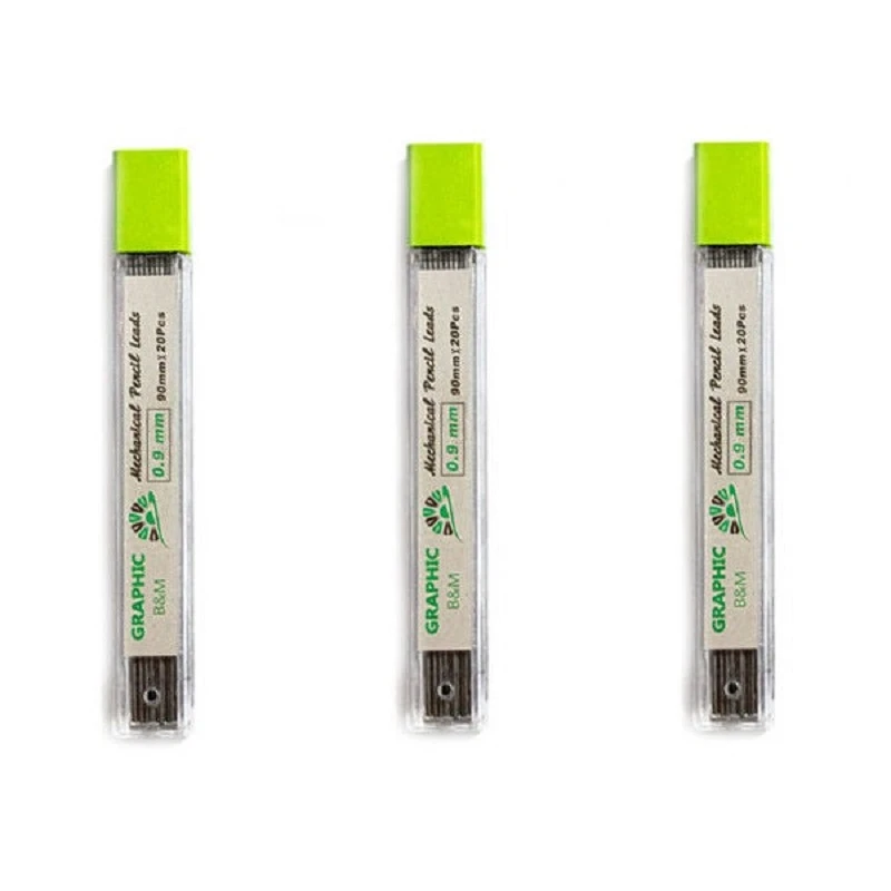 نوک مداد نوکی 0.9 میلی متری گرافیک کد 007 بسته 3 عددی