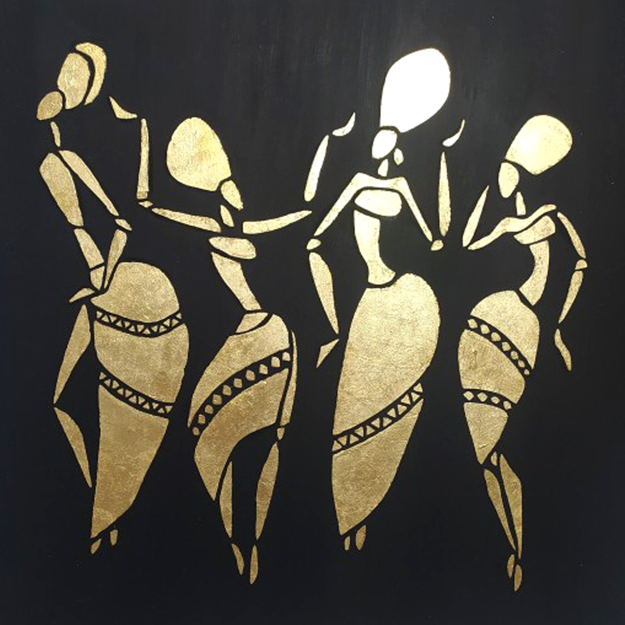 تابلو نقاشی ورق طلا طرح زنان افریقا کد 0025