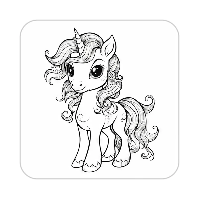 زیر لیوانی کاکتی طرح اسب تک شاخ و یونیکورن مدل mp31976