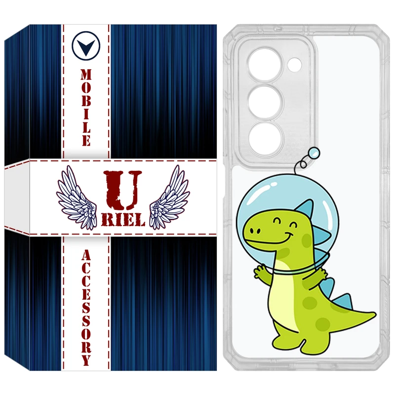 کاور یوریل مدل Clear کد 62 طرح دایناسور فضانورد مناسب برای گوشی موبایل شیائومی Redmi 15 4G
