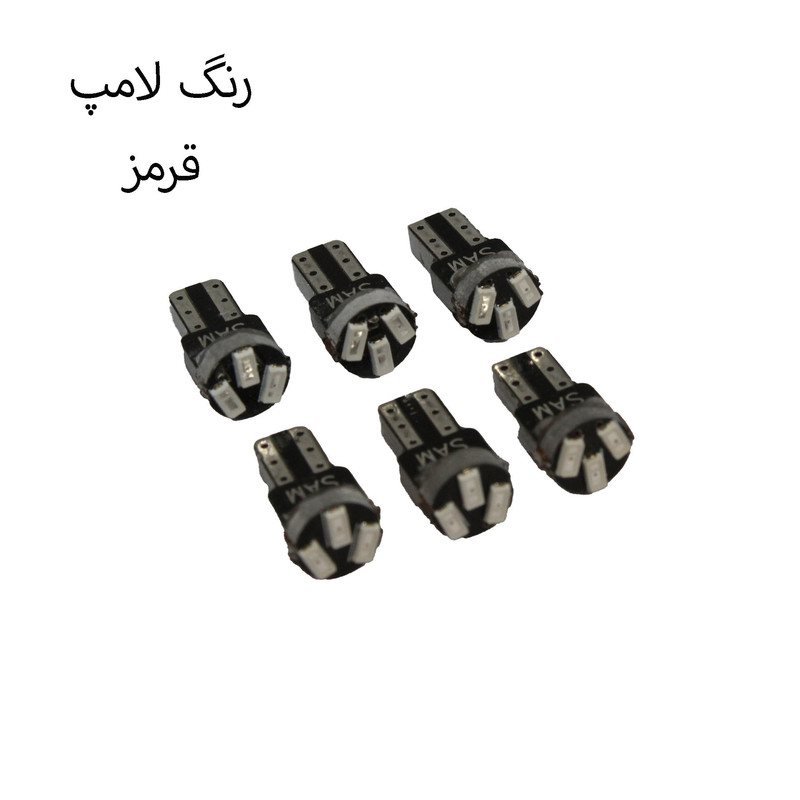 لامپ خودرو سام مدل پشت آمپر کد RED-3 بسته 6 عددی