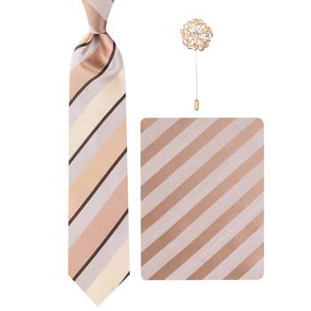 ست کراوات و دستمال جیب و گل کت مردانه مدل GF-ST1138RE-CR