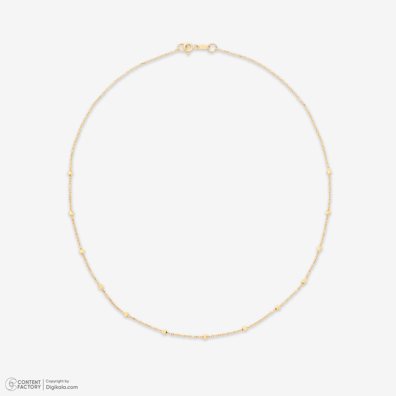 گردنبند طلا کم اجرت 18 عیار زنانه با زنجیر حلقه‌ای (فلامینگو) ناریا مدل البرنادو کد M2-7