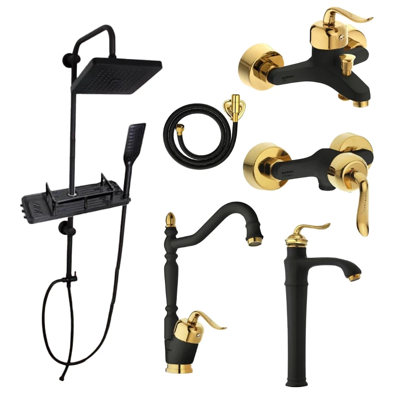 ست شیرآلات توفیق مدل قجری پایه بلند مجموعه 6 عددی