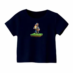 تی شرت آستین کوتاه بچگانه مدل  کلش رویال کد 16 رنگ سرمه ای