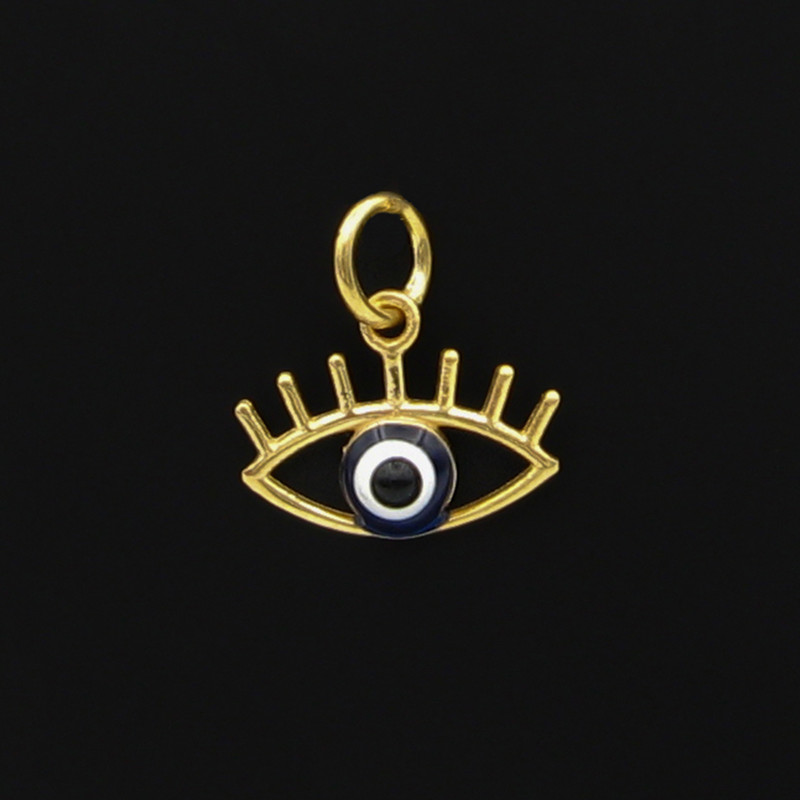 آویز گردنبند طلا 18 عیار زنانه کاپانی طرح چشم نظر کد KP028