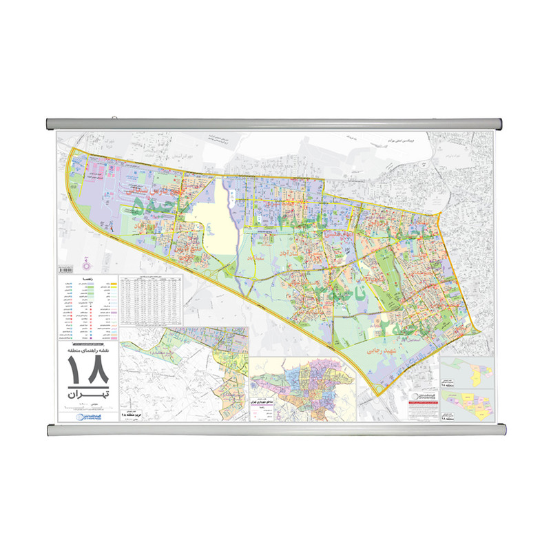 نقشه راهنمای منطقه 18 تهران گیتاشناسی نوین کد 1318 L