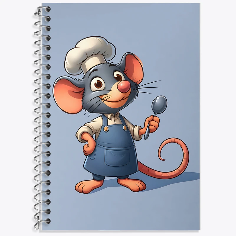 دفتر زبان 50 برگ خندالو مدل سه خط طرح موش آشپز کد F7745