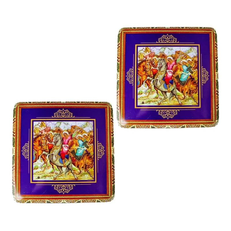 مسقطی ترکیبی جعبه فلزی صفویه حلوا مسقطی لاری ترنج - 800 گرم مجموعه 2 عددی