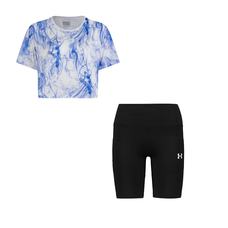 ست کراپ تی شرت و شلوارک ورزشی زنانه مدل  56-69