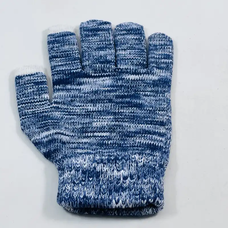 دستکش بافتنی تارتن مدل 38019 رنگ آبی