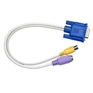 کابل تبدیل VGA به AV / RCA مدل nuey طول 0.3 متر