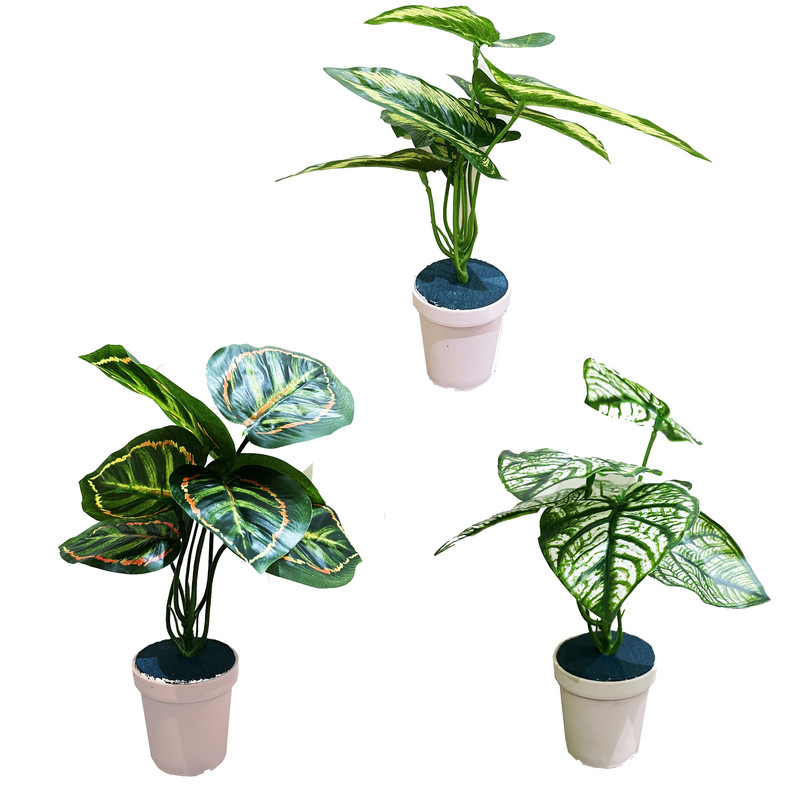 گلدان به همراه گل مصنوعی مدل rainblow 101411 مجموعه 3 عددی