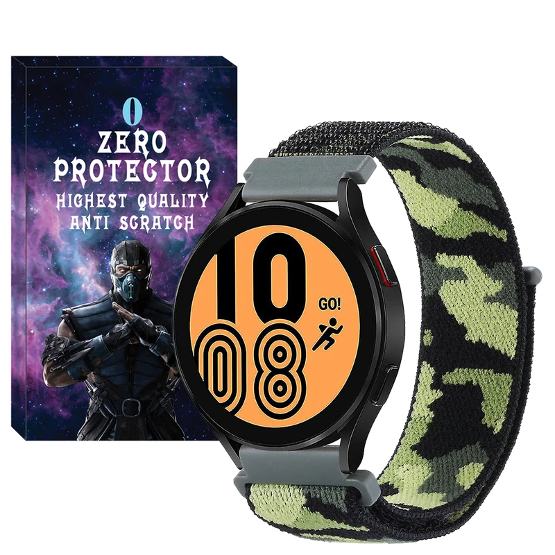 بند زیرو مدل Nylon-Army-ZR مناسب برای ساعت هوشمند سامسونگ Galaxy watch 4 40mm / watch 4 44mm / watch 4 Classic 42mm / watch 4 classic 46mm