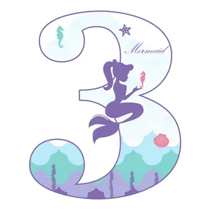  استند رومیزی تولد مدل عدد 3 طرح پری دریایی کد 1876