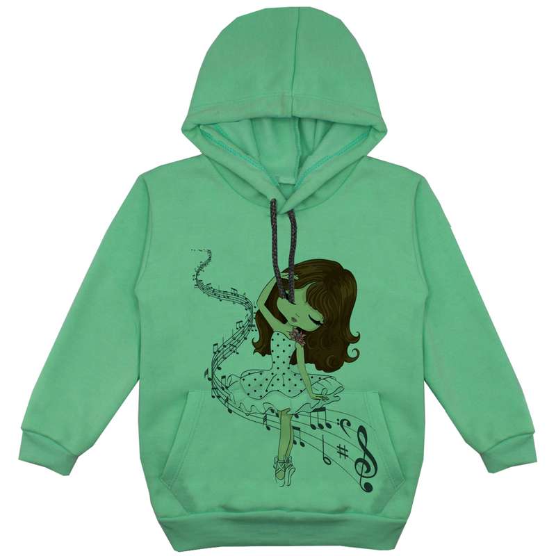 هودی دخترانه مدل دختر F53 رنگ سبز