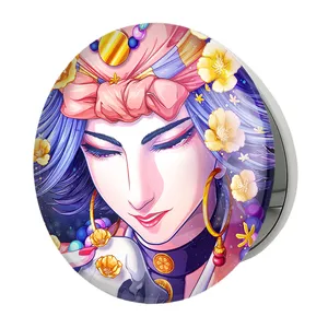 آینه جیبی خندالو طرح لنا کانو انیمه کامویی طلایی Golden Kamuy مدل تاشو کد 23743 