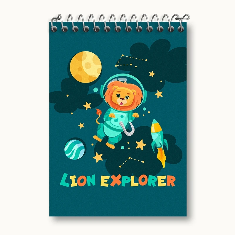 دفتر یادداشت 50 برگ خندالو مدل شیر فضانورد کد N1375