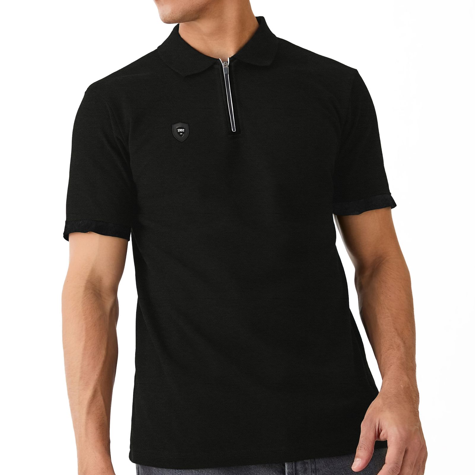 پولوشرت آستین کوتاه مردانه نوزده نودیک مدل POL1925 Gr -  - 7
