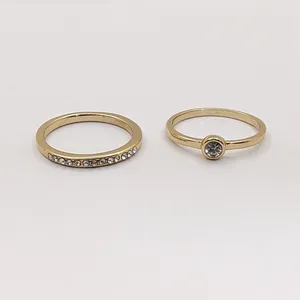 انگشتر زنانه مدل مینیمال 872 مجموعه 2 عددی